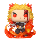 Kyojuro Rengoku Funko Pop (#1856) from Demon Slayer: Kimetsu no Yaiba, featuring the powerful Flame Hashira in an iconic pose.