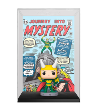 Exclusive Loki Funko Pop Comic Cover (#29) from Marvel X-Men, featuring the iconic trickster in a collectible display case.