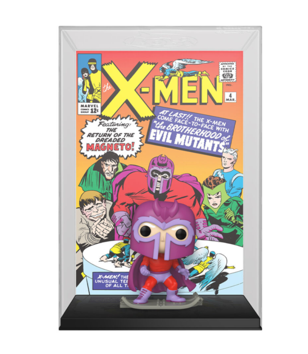 Magneto Funko Pop Comic Cover (#44) from Marvel X-Men, showcasing the legendary mutant villain in a collectible display case.