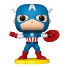 Captain America Funko Pop Comic Cover (#30) from Marvel Avengers, featuring the iconic superhero in a collectible comic art display case.