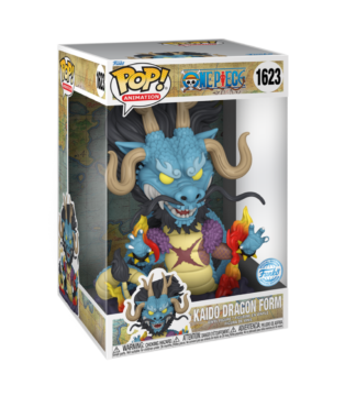 Kaido Dragon Form Funko Pop (#1623) from One Piece, featuring the mighty Yonko in his full dragon transformation.