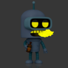 Chase edition Bender Funko Pop (#1757) from Futurama, featuring the iconic robot in a collectible design.
