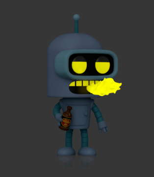 Chase edition Bender Funko Pop (#1757) from Futurama, featuring the iconic robot in a collectible design.