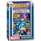 Captain America Funko Pop Comic Cover (#30) from Marvel Avengers, featuring the iconic superhero in a collectible comic art display case.