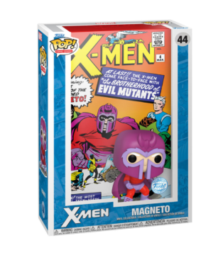 Magneto Funko Pop Comic Cover (#44) from Marvel X-Men, showcasing the legendary mutant villain in a collectible display case.