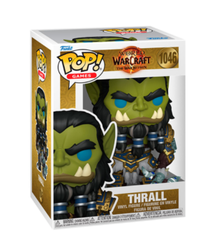 Thrall Funko Pop (#1046) from World of Warcraft: The War Within, featuring the iconic Orc leader in a dynamic pose.