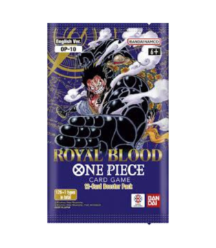 One Piece Card Game Royal Blood OP10 English Booster Pack – Official sealed pack with 12 cards.