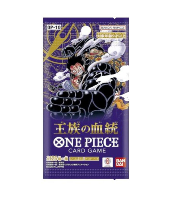 One Piece Card Game Royal Blood Booster Pack (OP10) Japanese One Piece Card Game Royal Blood OP10 Japanese Booster Pack – Official sealed pack with 6 cards.