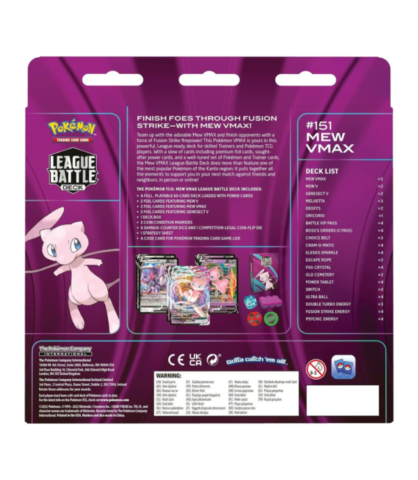 Pokémon Card Game Mew VMAX League Battle Deck English Back Pokémon Card Game Mew VMAX League Battle Deck English Back